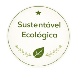 Imagem de selo que diz sustentável e ecológica